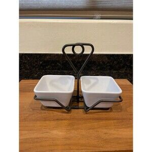 Pampered Chef Small Serving/Condiment Bowls With Caddy